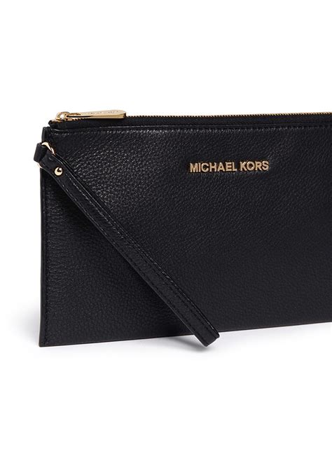 michael kors bedford large zip clutch black|MICHAEL Michael Kors Bedford Large Zip Clutch .